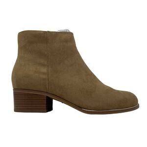 Lane Bryant Ankle Booties Faux Suede Taupe Size 10W